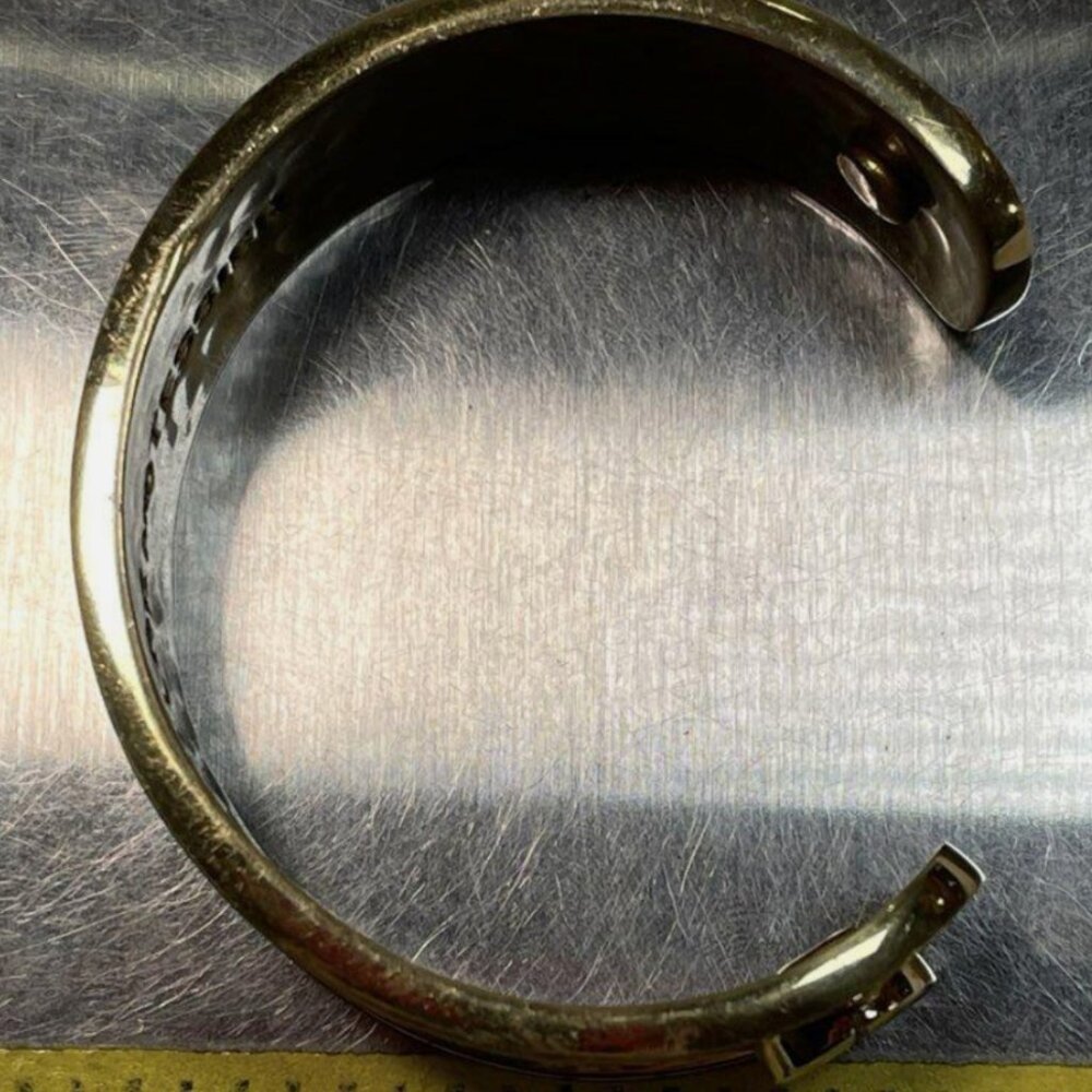 Taylor & Tessier Cuff Medium Bracelet w/Orange Python Skin & Gold Colored Brass